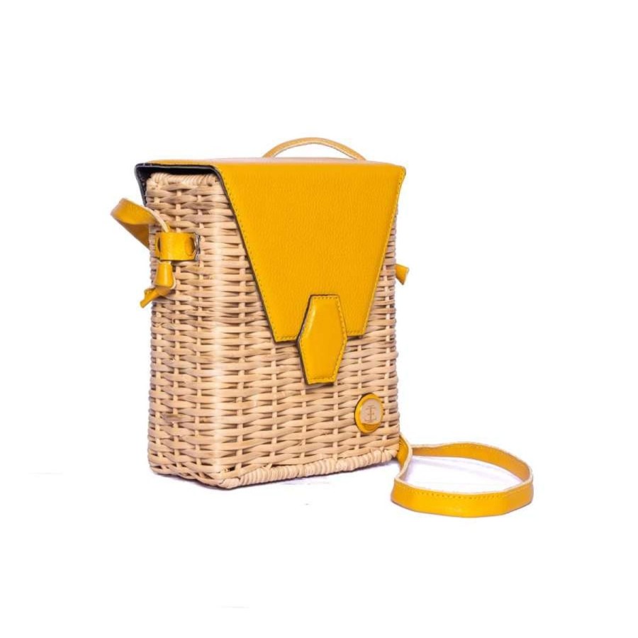 Basket Bags Eva Innocenti | Pau Yellow Basket Bag