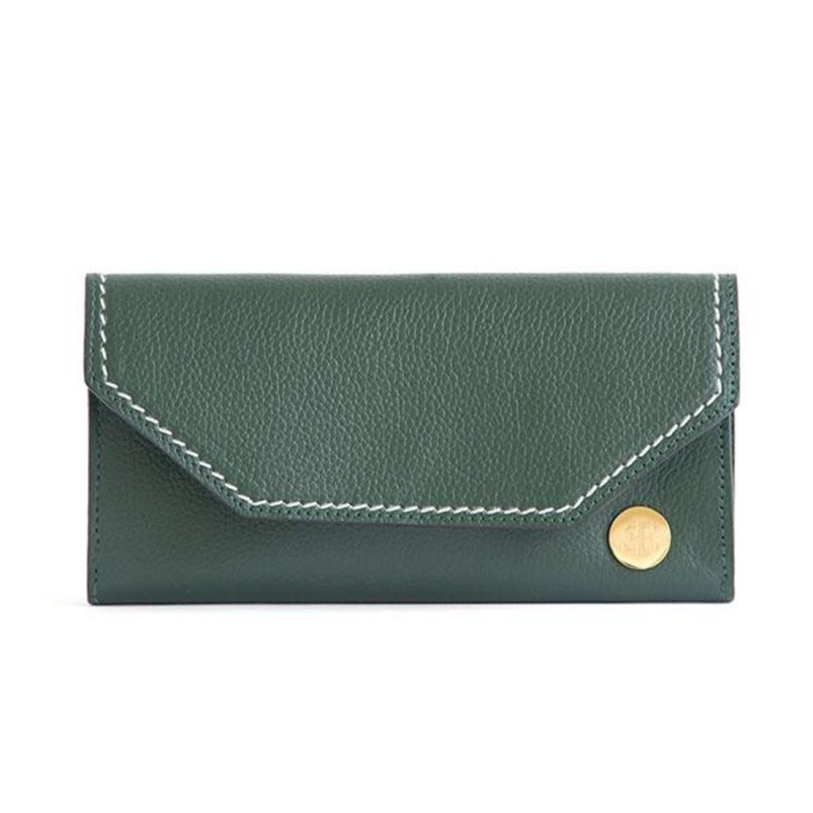 Small Leather Goods Eva Innocenti | Large Wallet-Olive Green Small Leather Goods