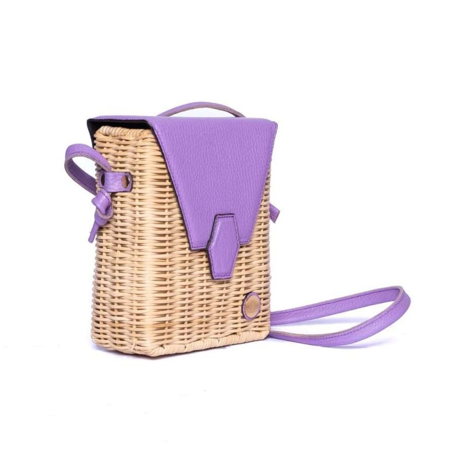 Basket Bags Eva Innocenti | Pau Lavender Basket Bag