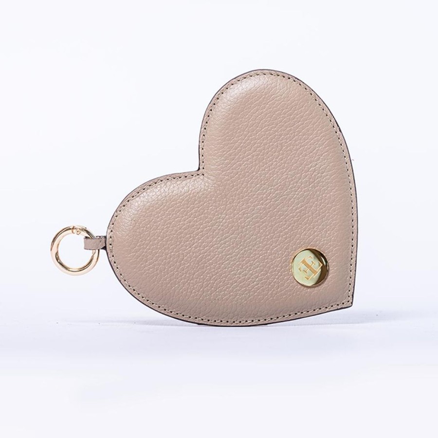 Small Leather Goods Eva Innocenti | Heart Charm-Taupe Small Leather Goods