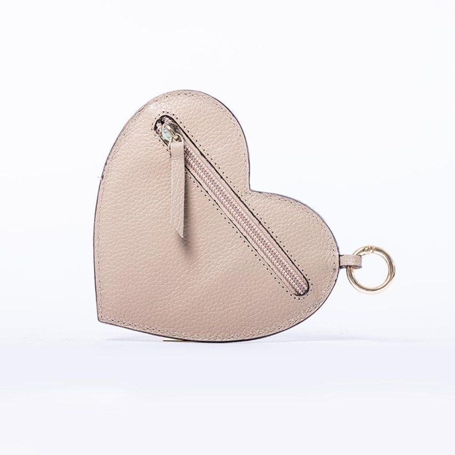 Small Leather Goods Eva Innocenti | Heart Charm-Taupe Small Leather Goods