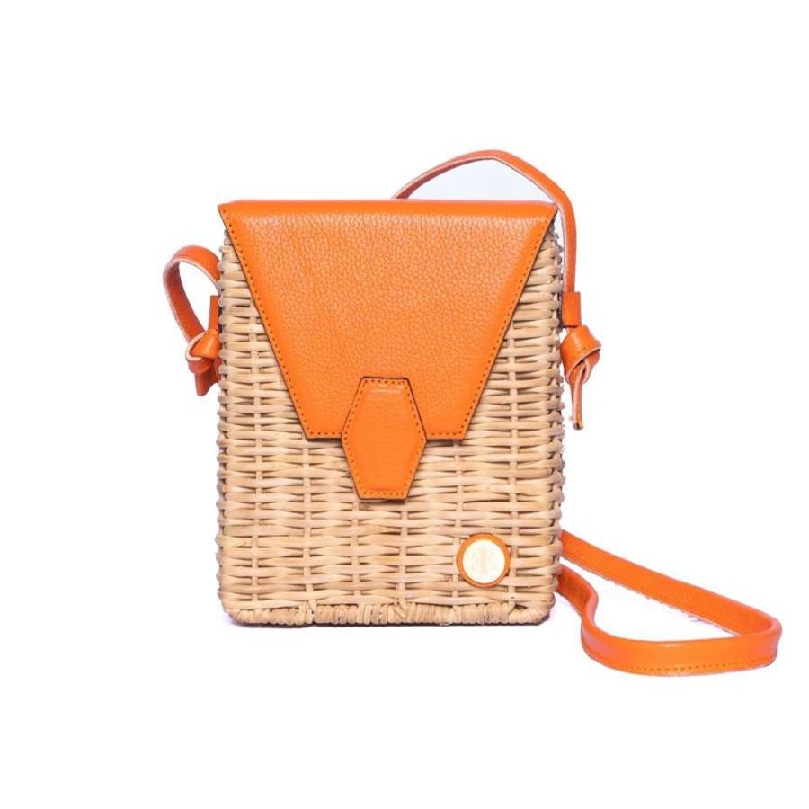 Basket Bags Eva Innocenti | Pau Orange Basket Bag