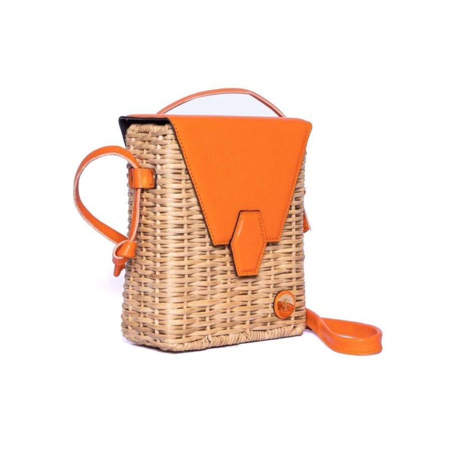 Basket Bags Eva Innocenti | Pau Orange Basket Bag