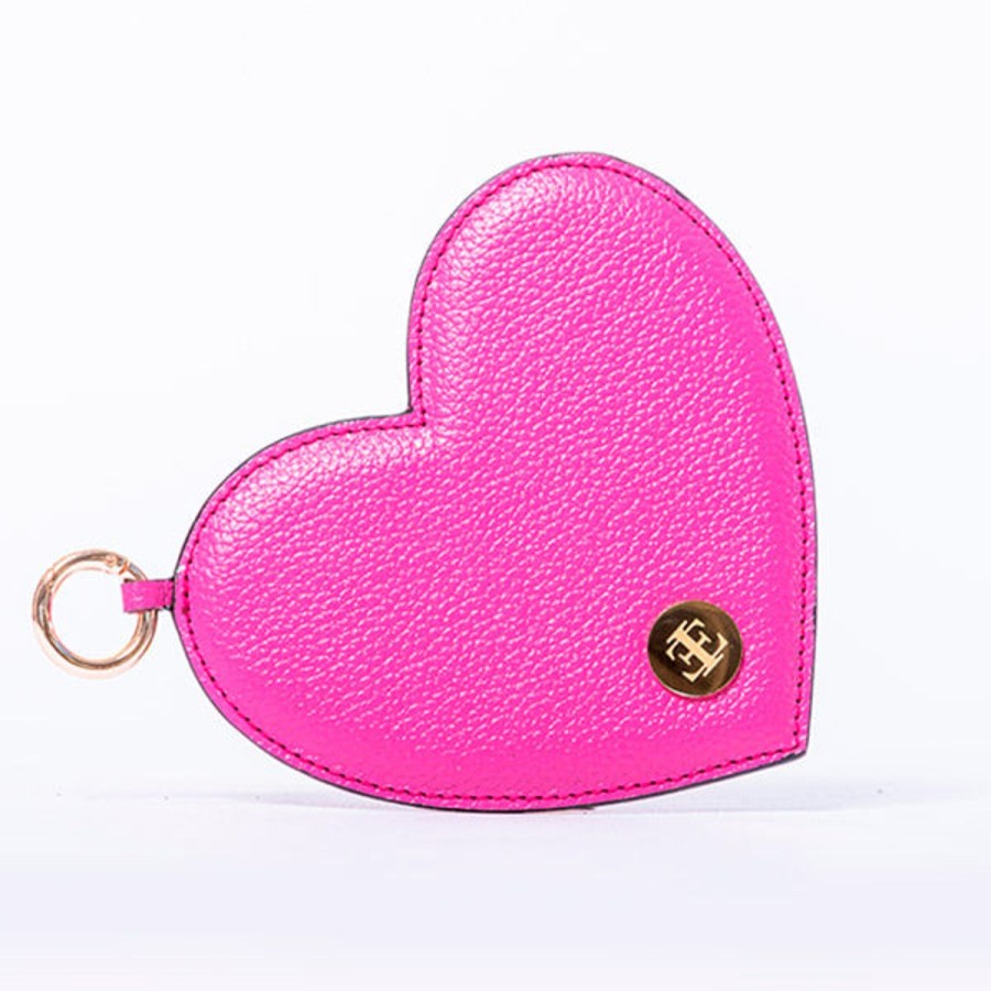 Small Leather Goods Eva Innocenti | Heart Charm-Hot Pink Small Leather Goods