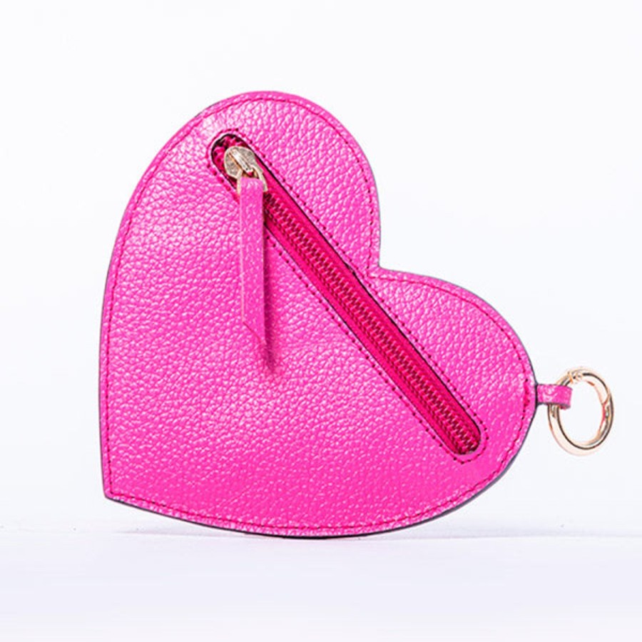 Small Leather Goods Eva Innocenti | Heart Charm-Hot Pink Small Leather Goods