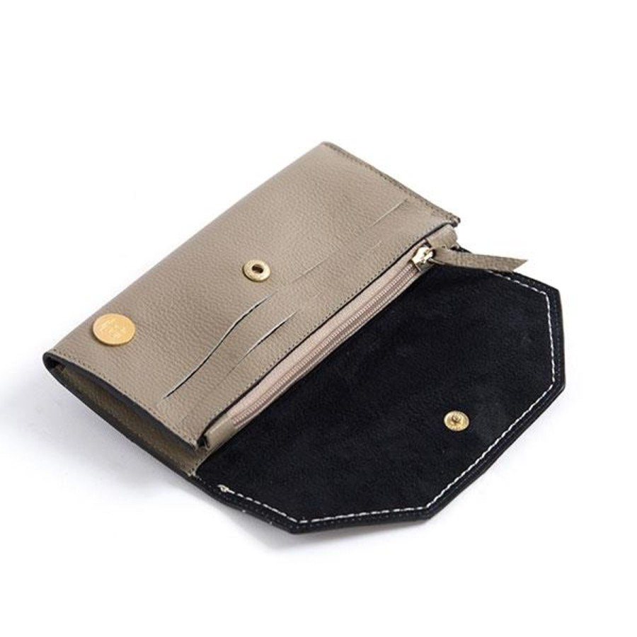 Small Leather Goods Eva Innocenti | Large Wallet- Taupe Small Leather Goods