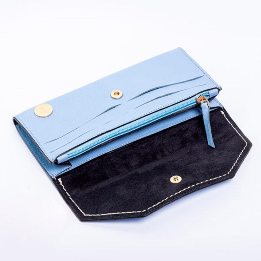 Small Leather Goods Eva Innocenti | Large Wallet-Periwinkle Small Leather Goods