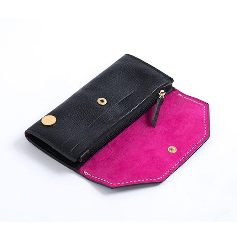 Small Leather Goods Eva Innocenti | Large Wallet- Black Small Leather Goods