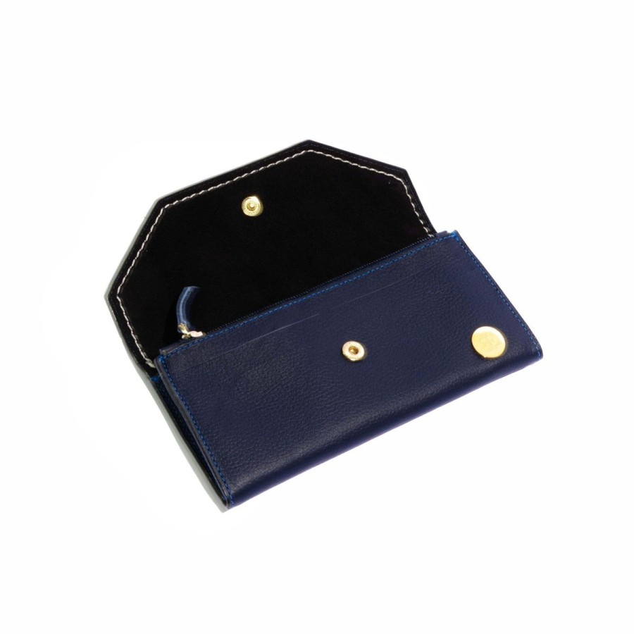 Small Leather Goods Eva Innocenti | Large Wallet-Blue Small Leather Goods