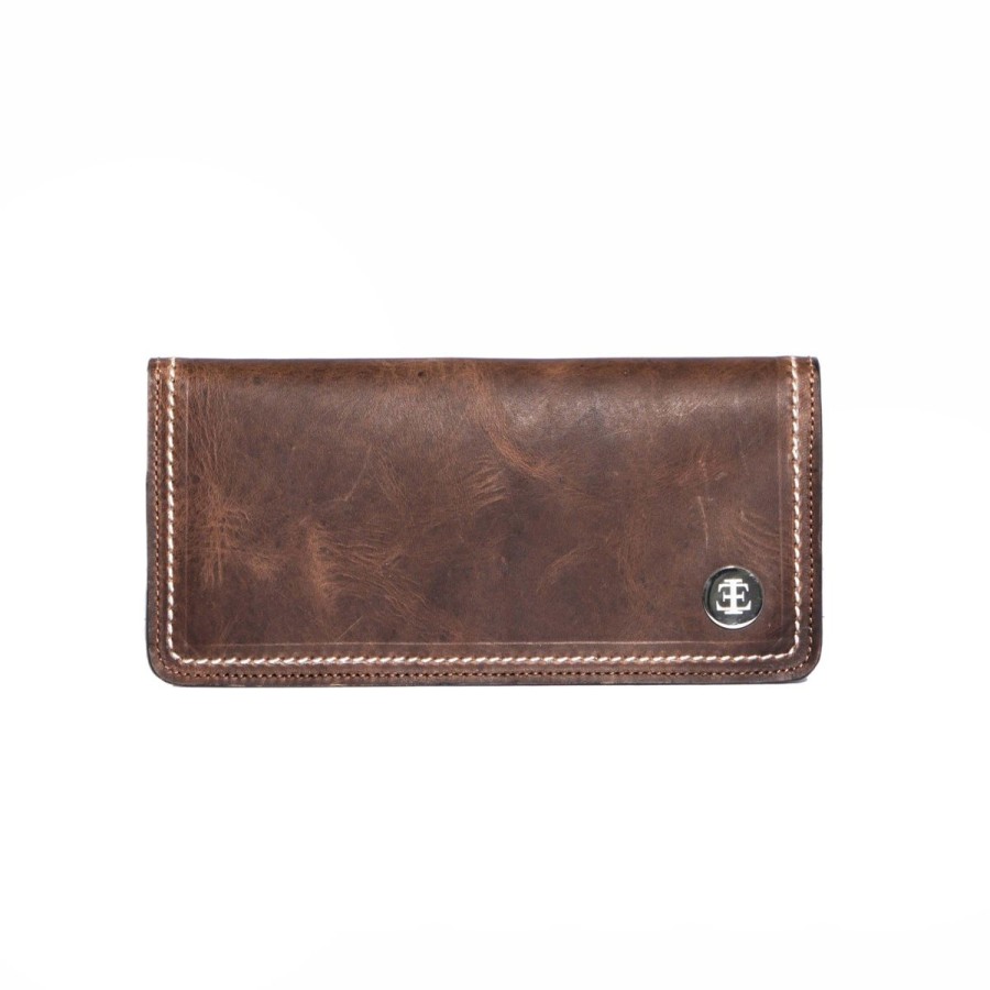 Small Leather Goods Eva Innocenti | Men Large Wallet-Chocolate Small Leather Goods