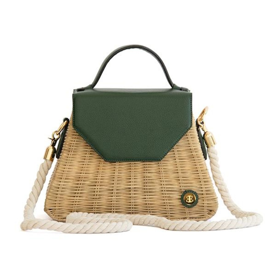 Basket Bags Eva Innocenti | Emma Basket-Olive Green Top Handle Bag