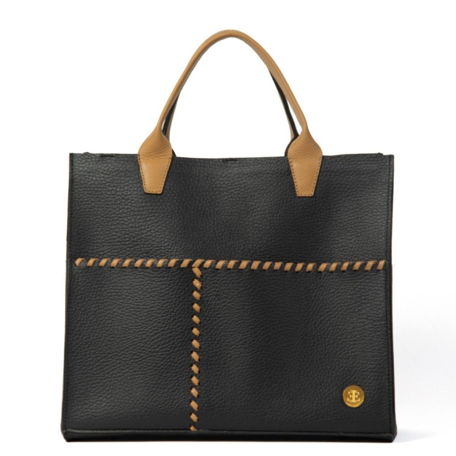 Totes Eva Innocenti | Sienna Mini Black-Camel Handle Tote