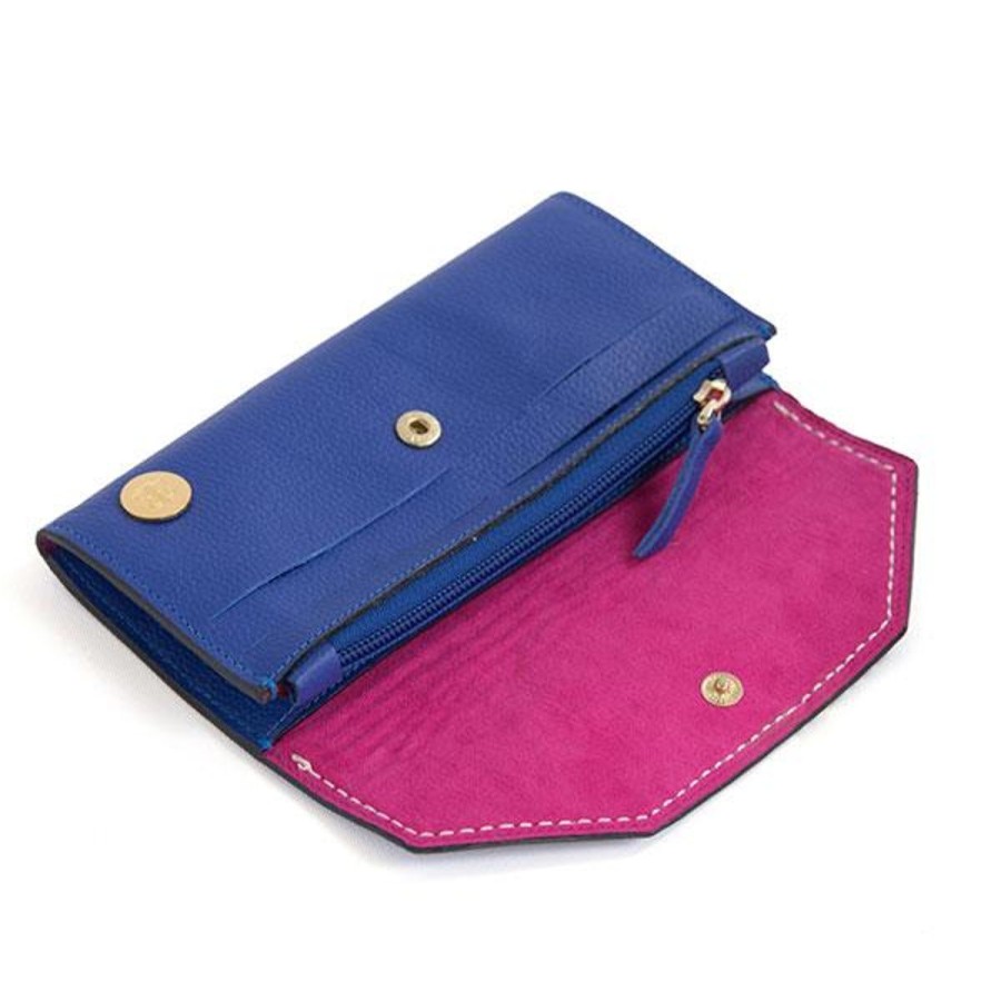 Small Leather Goods Eva Innocenti | Large Wallet- Navy Blue Small Leather Goods