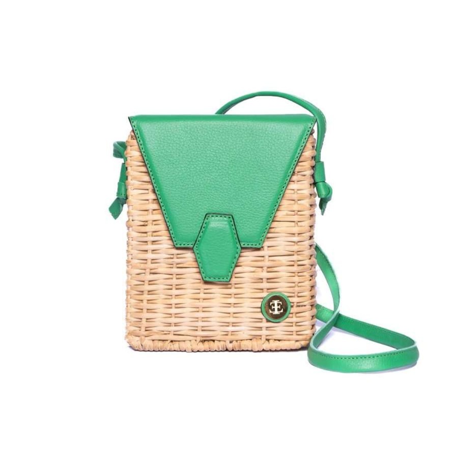 Basket Bags Eva Innocenti | Pau Green Basket Bag