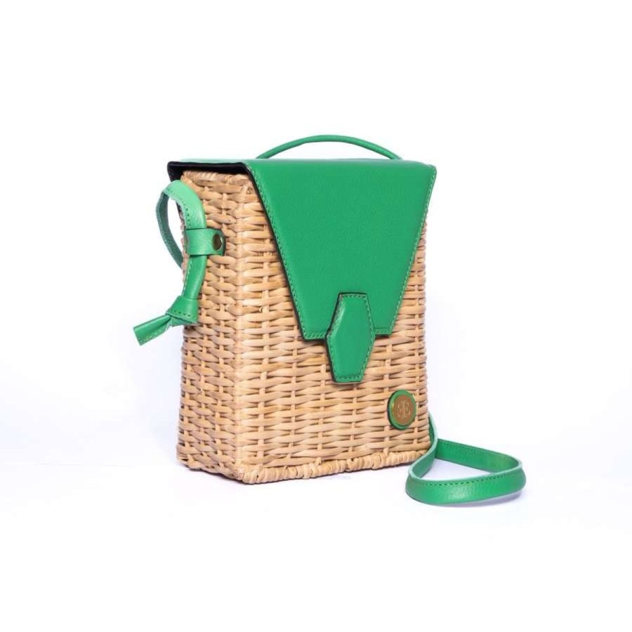 Basket Bags Eva Innocenti | Pau Green Basket Bag